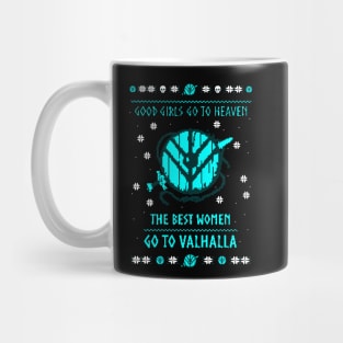 the best women go to valhalla - christmas sweater Mug